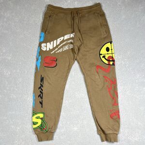 Sniper Gang SKRT Cutthroat Joggers AIM HIGH Racing/ Joggers (Tan) Men’s Small